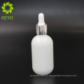 Botella plástica del dropper de cristal del aceite esencial blanco cosmético redondo boston de 50ml